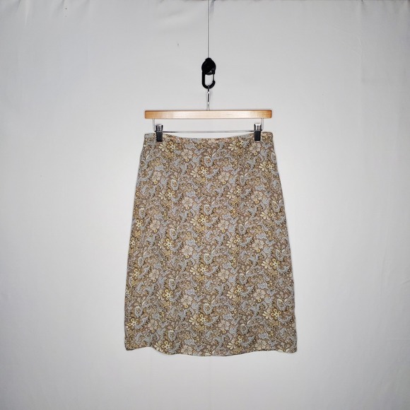 Old Navy Dresses & Skirts - Vtg Old Navy Paisley Floral Skirt 6 Fairy Lined Overlay Preppy Garden Tea Y2K